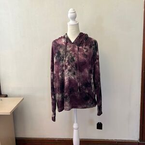 Midnight Bakery purple multicolored long sleeve hoodie Size M NWT
